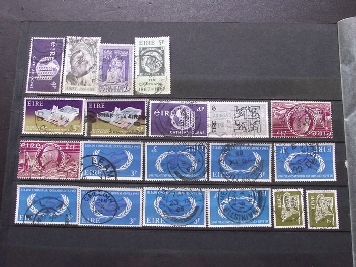 A huge collection of postal cancellations on Irish stamps