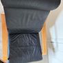Ikea Poang Leather Chair & Footstool Image 6