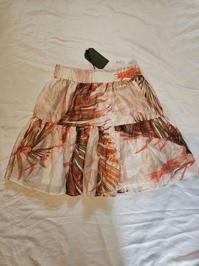All Saints Pink Floral Organza Skirt