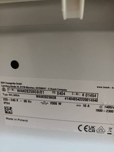 Bosch 9kg Washing Machine