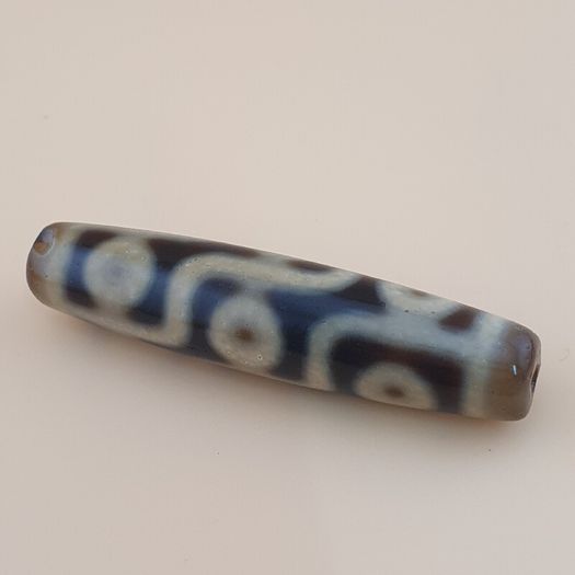 Vintage Himalayan 9 Eyes Tibetan Agate Dzi Bead Amulet