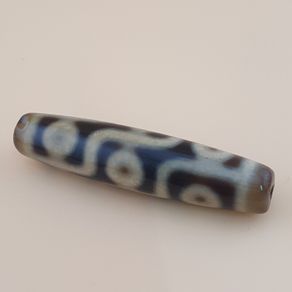 Vintage Himalayan 9 Eyes Tibetan Agate Dzi Bead Amulet