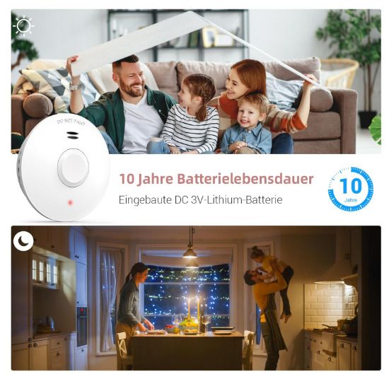 6pce Putogesafe Wireless Smoke Alarms, Smoke Detector with 10-Year Battery