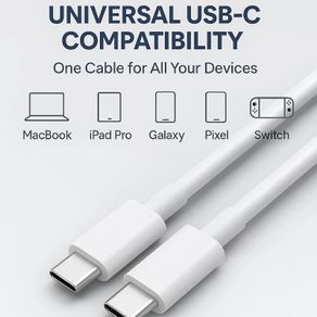 USB C to USB C Charger Cable for iPhone 15/16 Fast Charging, 1M 60W Type C Charging Fast Charging Cable for iPhone16/16 Pro/15/15 Plus/15 Pro/15 Pro Max, iPad Pro/Air/Mini,Mac (White, 2M)
