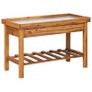Garden Work Bench with Zinc Top Solid Acacia Wood Image 2