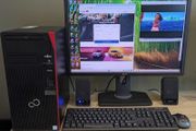 Intel i7-7700 CPU Tower PC Fujitsu Esprimo 1TB 16GB DDR4 24" LCD Win 11 Office 24 Pro, Wifi, Bluetooth