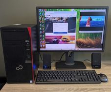 Intel i7-7700 CPU Tower PC Fujitsu Esprimo 1TB 16GB DDR4 24" LCD Win 11 Office 24 Pro, Wifi, Bluetooth