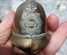 antique police helmet bell