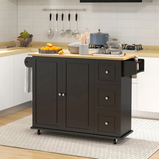 Kitchen Island with Drop Leaf