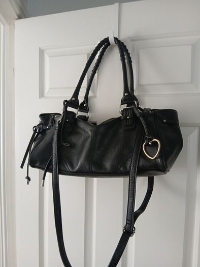 Black bershka handbag faux leather