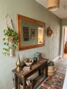 Rustic pine wall mirror