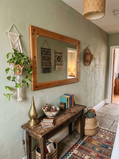 Rustic pine wall mirror
