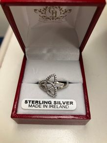 New Ladies Sterling Silver with Cubic Zirconia Knot Ring