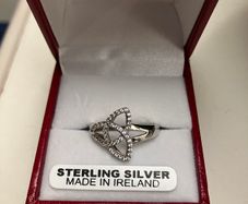 New Ladies Sterling Silver with Cubic Zirconia Knot Ring