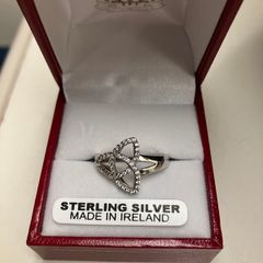 New Ladies Sterling Silver with Cubic Zirconia Knot Ring