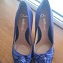 Clarks Purple Satin Heels Image 5