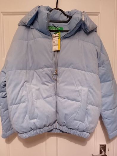 Stunning Benetton Jacket - Light Blue - Size XS Fits UK 10, 12 - BNWT RRP 159
