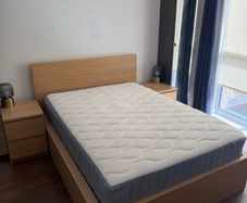 Malm bed with 4 drawers, mattress and lockers