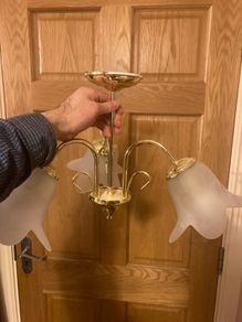 Vintage brass ceiling light postage available