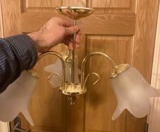Vintage brass ceiling light postage available