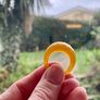 Vintage Yellow Chalcedony Faceted Glass Chunky Ring Image 9