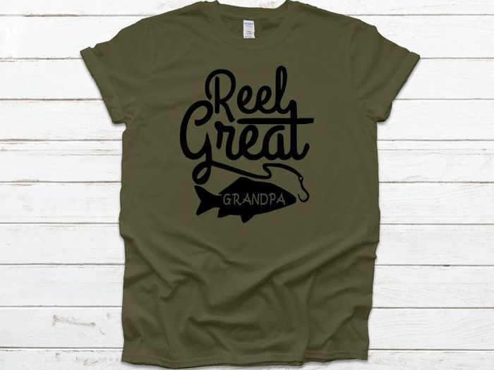 Reel Great Grandpa Dad Shirt Custom Shirt Fishing Fathers Day Gift Birthday Gift Mens Shirt Pregnancy Announcement