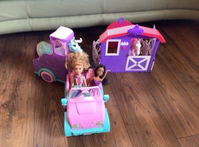 Sparkle Girlz Doll Stable Car and Horse Carrier Bundle