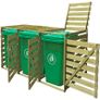 Triple Wheelie Bin Shed 240 L Impregnated Wood Image 2