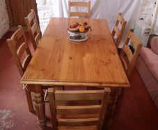 Pine Kitchen Table and 6 chairs