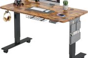 Height Adjustable Standing Desk Electric Sit Stand Up with Cable Tray 120 x 60cm Desktop for Home Office