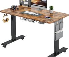 Height Adjustable Standing Desk Electric Sit Stand Up with Cable Tray 120 x 60cm Desktop for Home Office