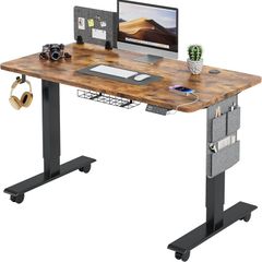 Height Adjustable Standing Desk Electric Sit Stand Up with Cable Tray 120 x 60cm Desktop for Home Office