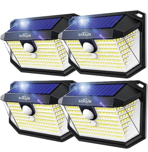 Solar Security Lights Outdoor Super Bright Wireless 178 LED Solar Wall Lights 270 Degree Wide Angle Solar Motion Sensor Lights IP65 Waterproof Outside Solar Powered Flood Lighting for Fence Garden 4 Pack (FREE POSTAGE)
