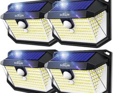 Solar Security Lights Outdoor Super Bright Wireless 178 LED Solar Wall Lights 270 Degree Wide Angle Solar Motion Sensor Lights IP65 Waterproof Outside Solar Powered Flood Lighting for Fence Garden 4 Pack (FREE POSTAGE)