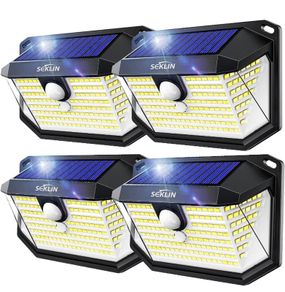 Solar Security Lights Outdoor Super Bright Wireless 178 LED Solar Wall Lights 270 Degree Wide Angle Solar Motion Sensor Lights IP65 Waterproof Outside Solar Powered Flood Lighting for Fence Garden 4 Pack (FREE POSTAGE)