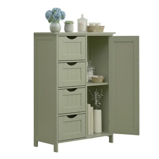 Bathroom Storage Cabinet with Drawers Muted Sage Green