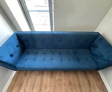 3-Seated Blue Velvet Sofa Bed