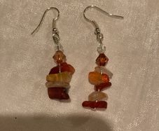 Handmade Carnelian Crystal Earrings