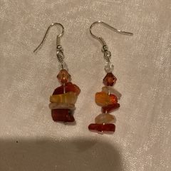 Handmade Carnelian Crystal Earrings