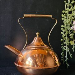 Vintage Copper Kettle with Brass Handle