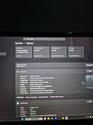 Surface 5 windows laptop 11pro