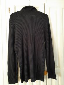 River Island Black Ribbed Polo