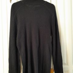 River Island Black Ribbed Polo