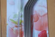 BNIP - 5pcs Eco Reusable Drinking Straws with Cleaning Brush - #