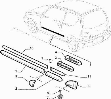 LH Door Moulding (Fiat Seicento)