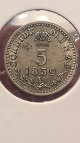 silver 5 munze German states 1859
