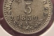 silver 5 munze German states 1859