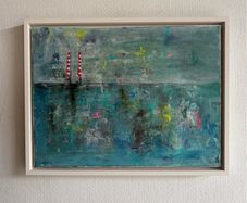 Original Art Irish Art Original Seascape Poolbeg Chimneys Dublin aesthetic