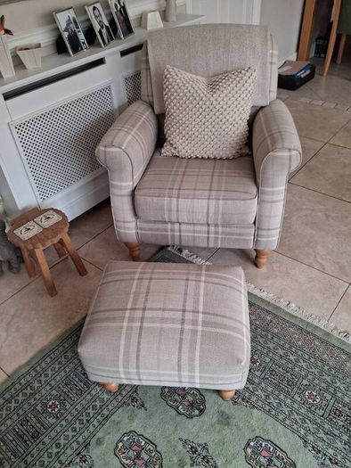 Beautiful Next Tartan Armchair & Footstool
