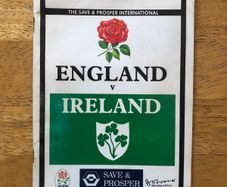 Autographed 1992 England Vs Ireland Rugby Programme